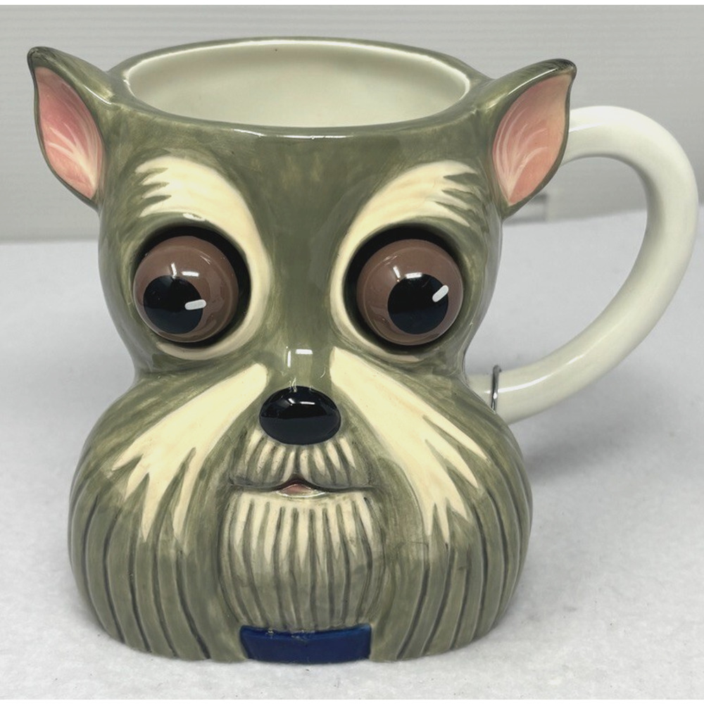 Department 56 Schnauzer Dog Mug Googly Google Eyed Dog Woof Club 16 oz Terrier